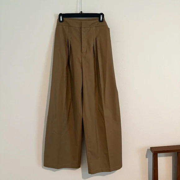 Women’s Commense Brown Pants Pleated High Rise Size XS Pleated Trouser Pant - Picture 1 of 5